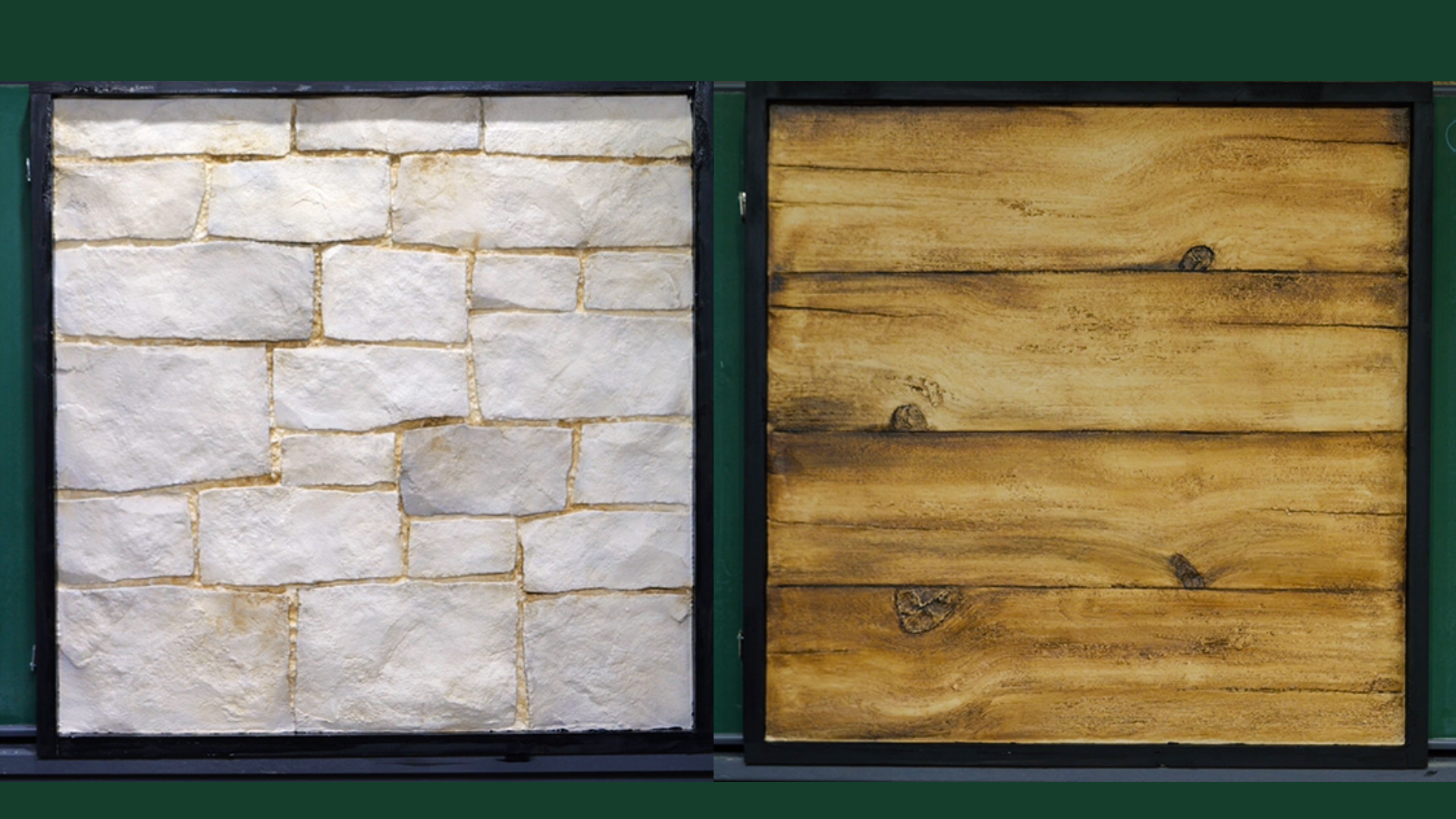 モルタル造形 石積みと擬木のサンプル